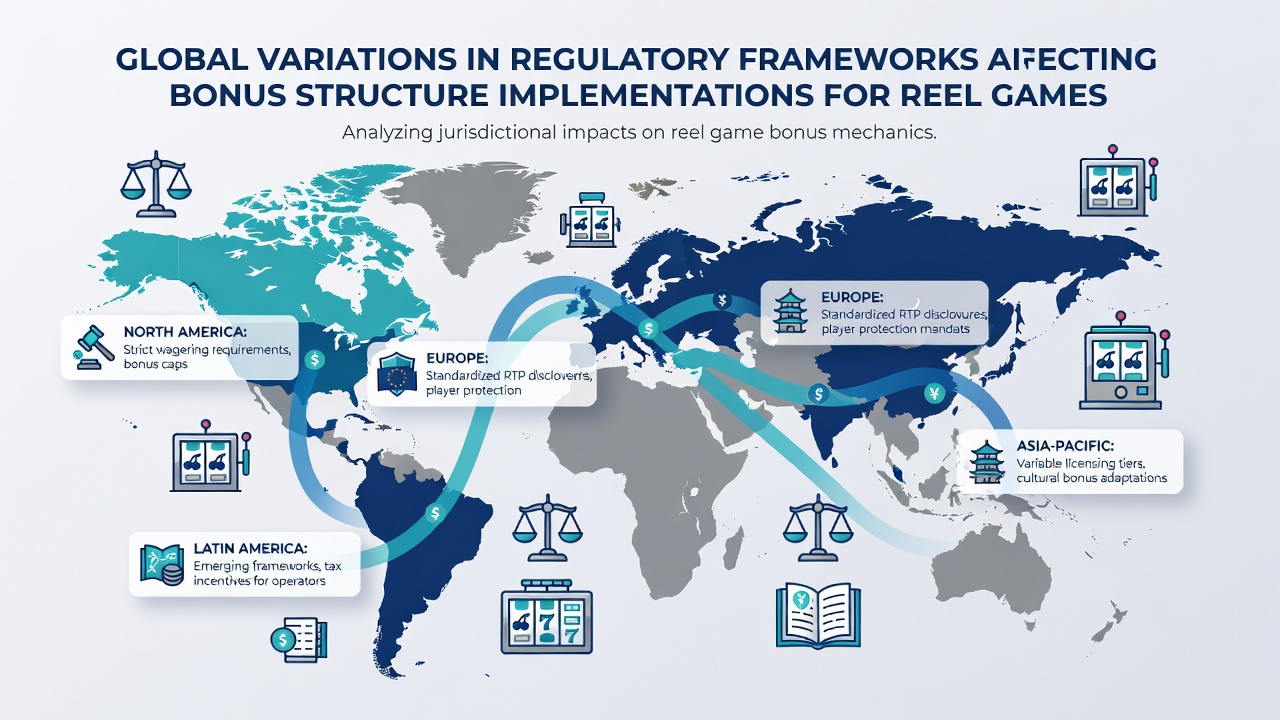 Regulatory documents and digital interfaces showing bonus structure compliance in reel games