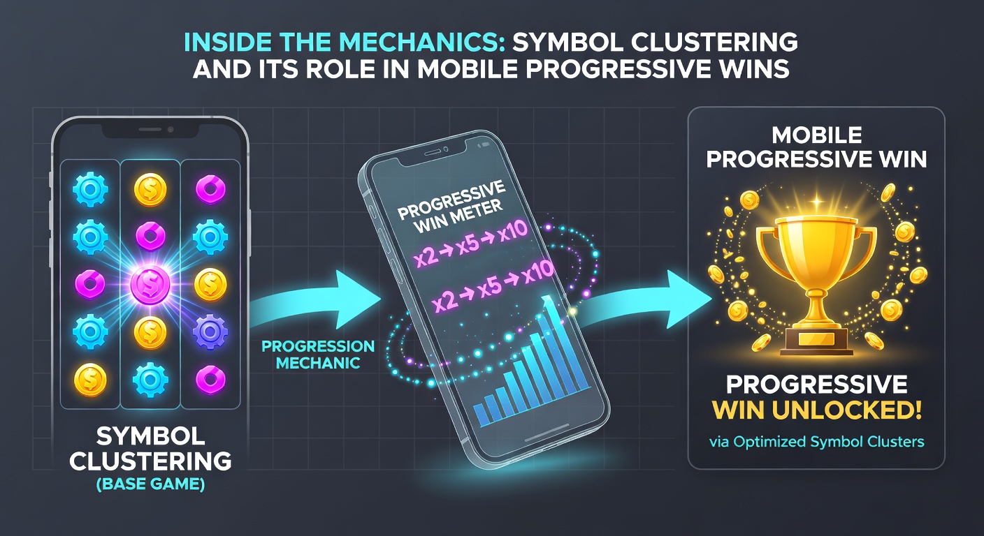 Mobile device displaying a progressive jackpot win triggered by symbol clusters in an active slot game