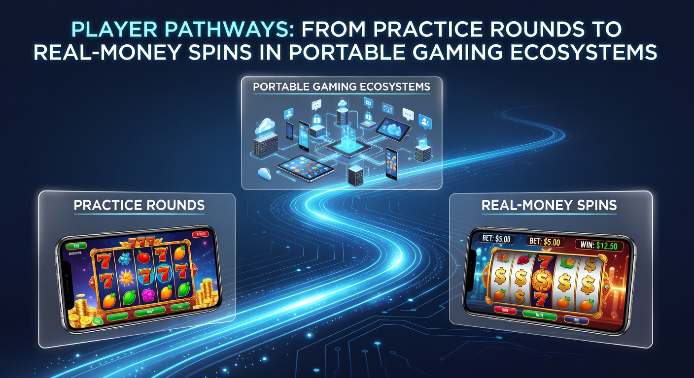 Mobile device showing a slot game interface transitioning from practice mode to real-money play