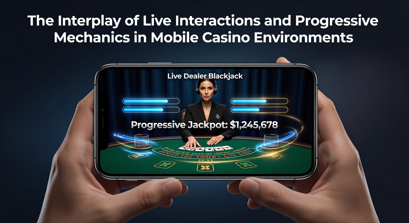 Mobile casino screen showing live dealer interface integrated with progressive jackpot meter