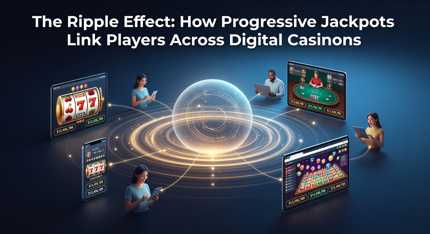 Digital casino interface showing a progressive jackpot counter ticking upward, connecting slots from multiple platforms